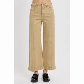 Beach Day Sustainable Risen Women's Latte High Rise Crop Jean