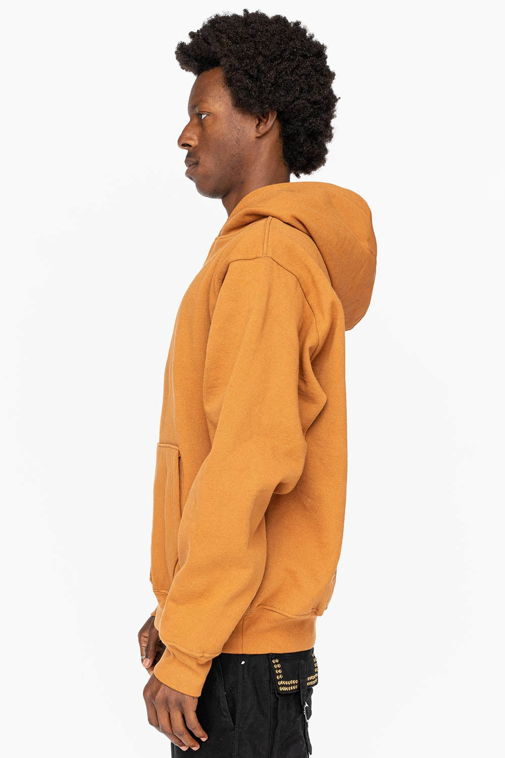 ROBIN??S HEAVY WEIGHT NATIVE AMERICAN CHIEF PULLOVER HOODIE IN CARAMEL Versatile Wear