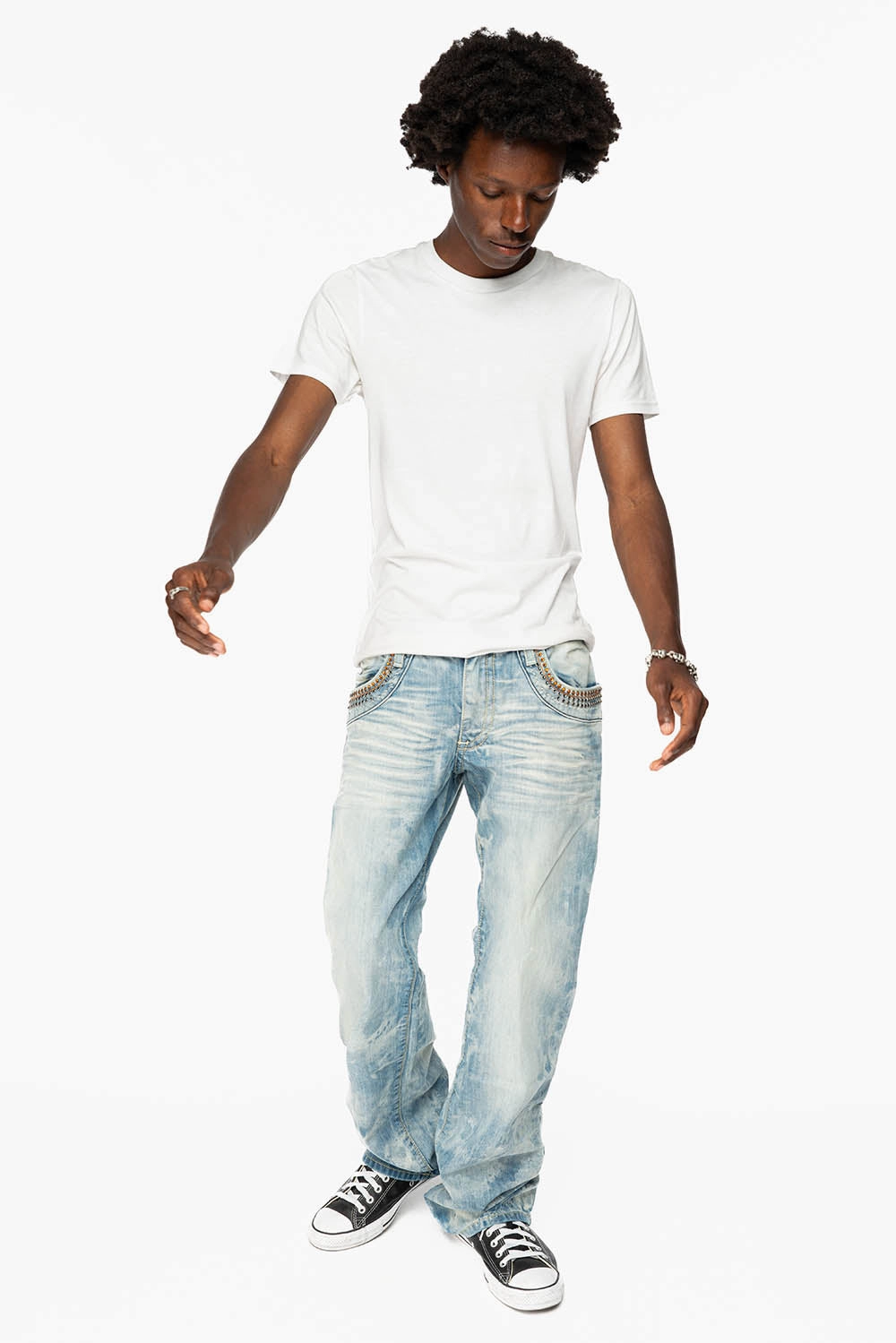 High-End Style ROBIN??S LIMITED EDITION CHEROKEE BLUE WASH WITH MONTANA AND ORANGE CRYSTALS