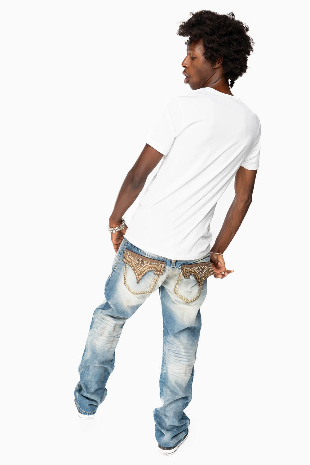 ROBIN'S LIMITED EDITION JEANS IN AQUARAMA WASH WITH STUDS AND CRYSTALS Everyday Basic