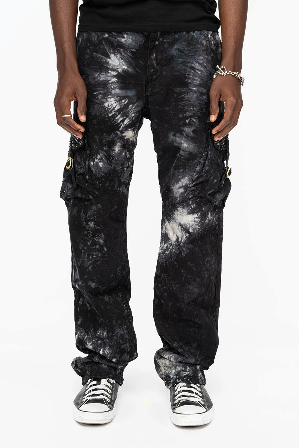 ROBINS NEW MILITARY STYLE CARGO PANTS IN ASTROBLACK WITH BLK DIAMOND AND JET BLK CRYSTALS Outdoor Enthusiast Premium Home Comfort