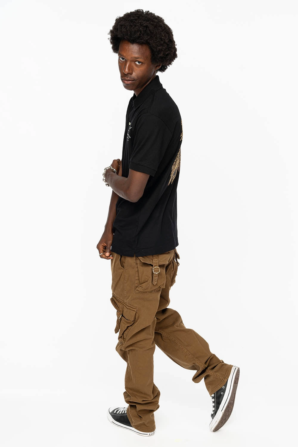 ROBINS NEW MILITARY STYLE CARGO PANTS IN KANGAROU COLOR WASH Style Focus Flattering Fit