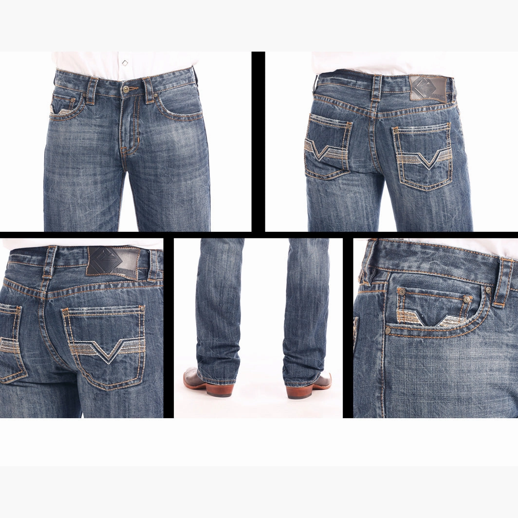 Rock & Roll Cowboy Men's Medium Pistol Straight Leg Jean Stylish Fit