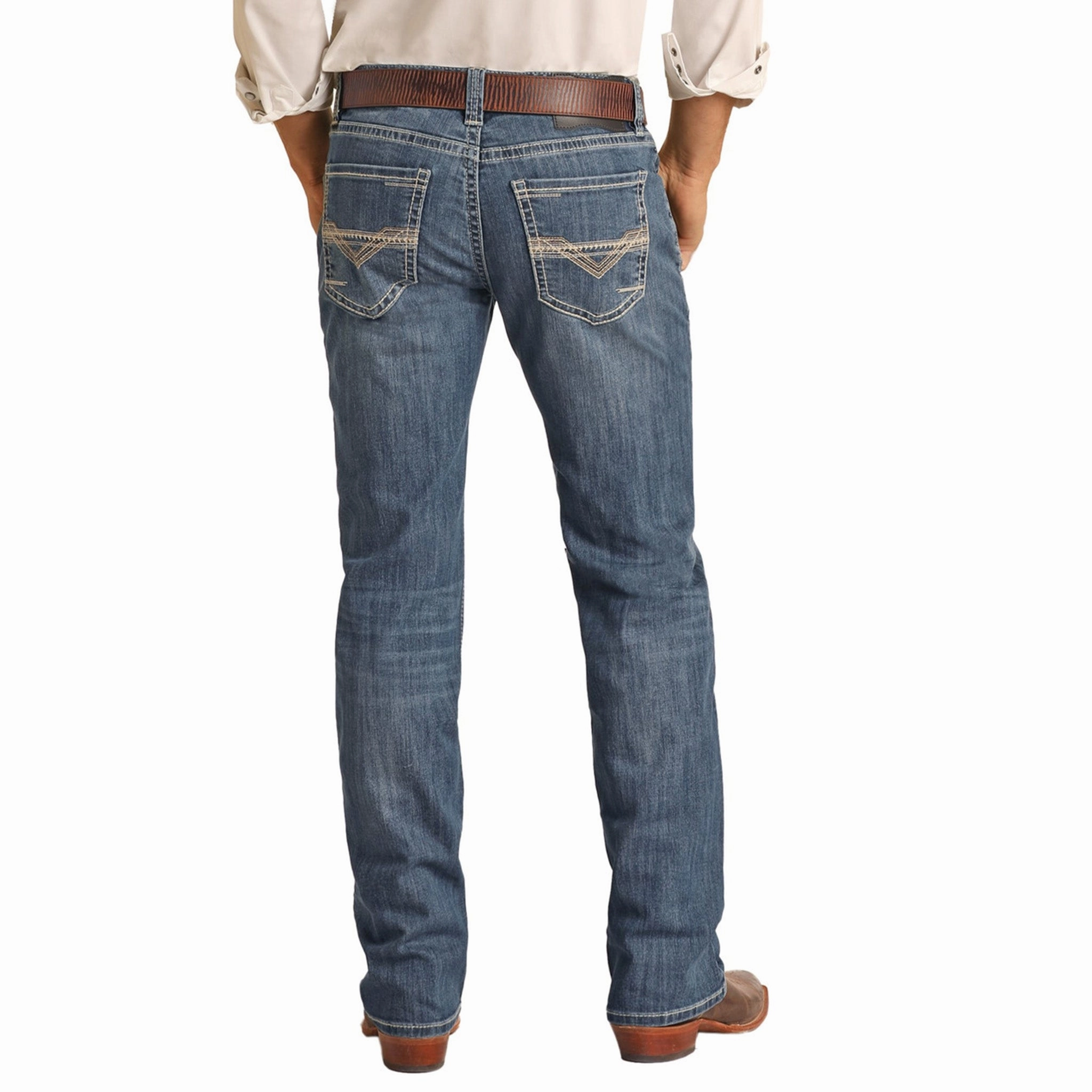 Perfect Match Rock & Roll Cowboy Reflex Ivory Embroidered Jeans