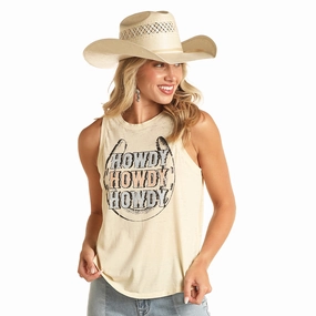 LowProfileSeams Rock & Roll Cowgirl Cream Howdy Tank