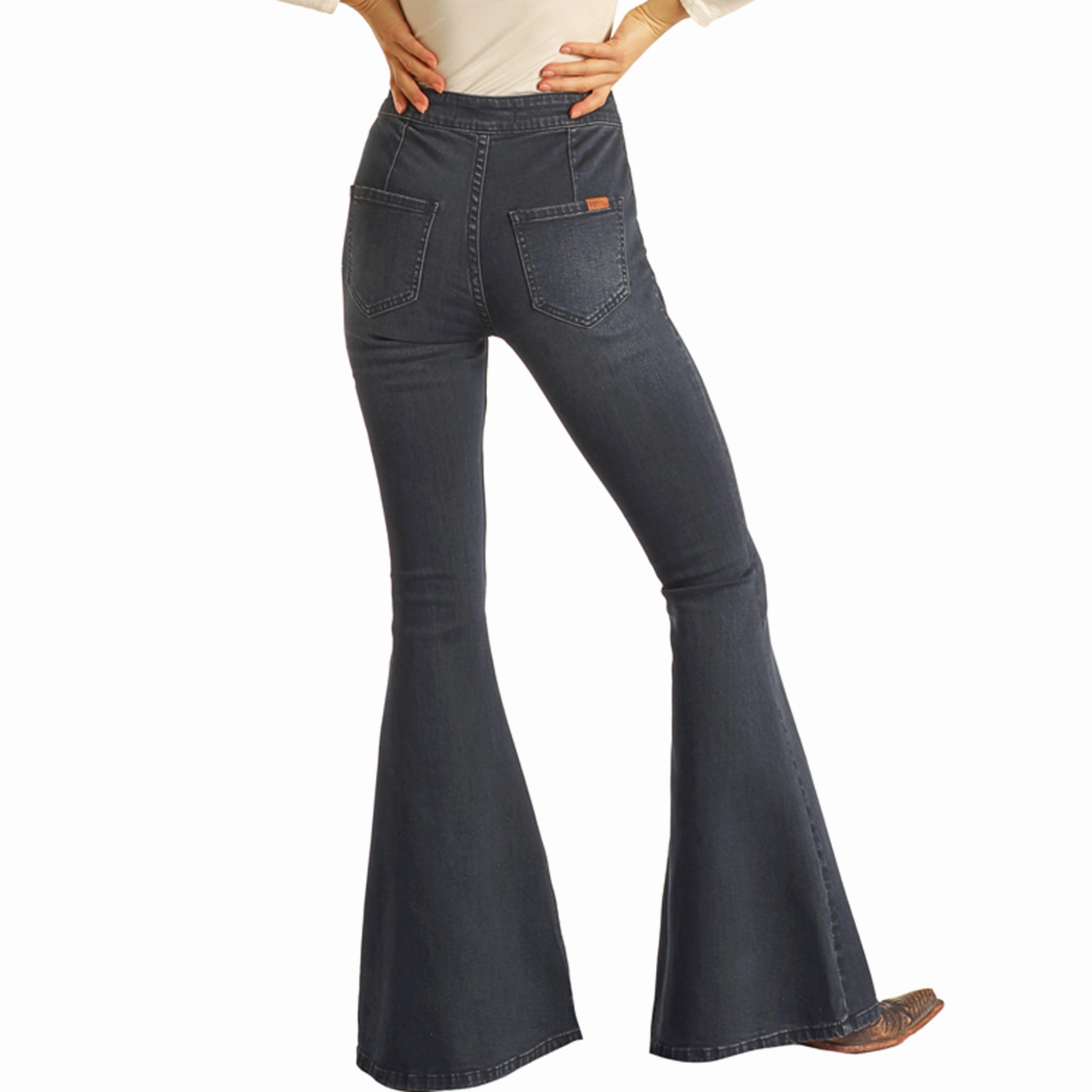 Holiday Vibes Date Night Lightweight Rock & Roll Cowgirl High Rise Bell Bottom