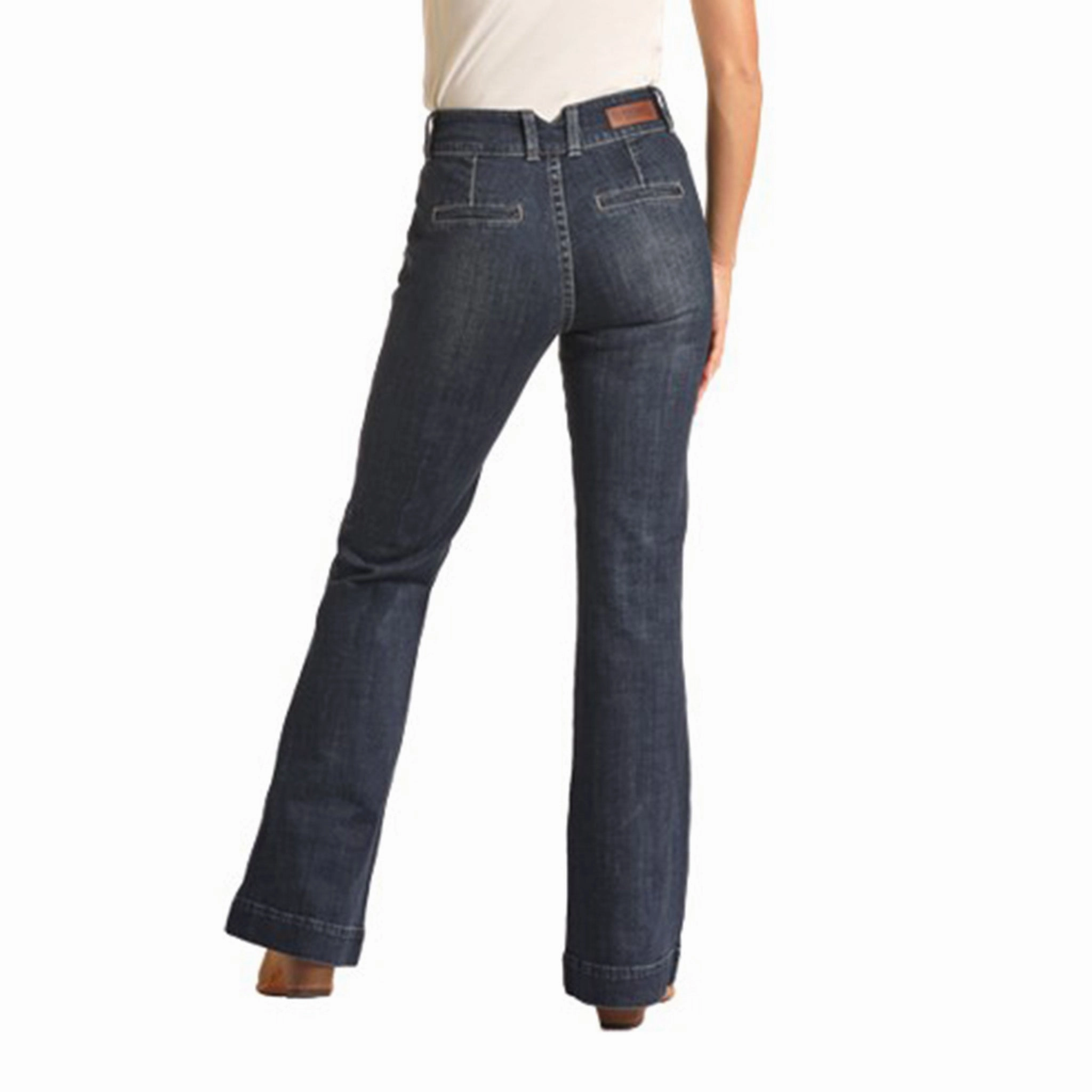 Essential Piece Neat Look Rock & Roll Cowgirl High Rise Dark Trouser Jeans