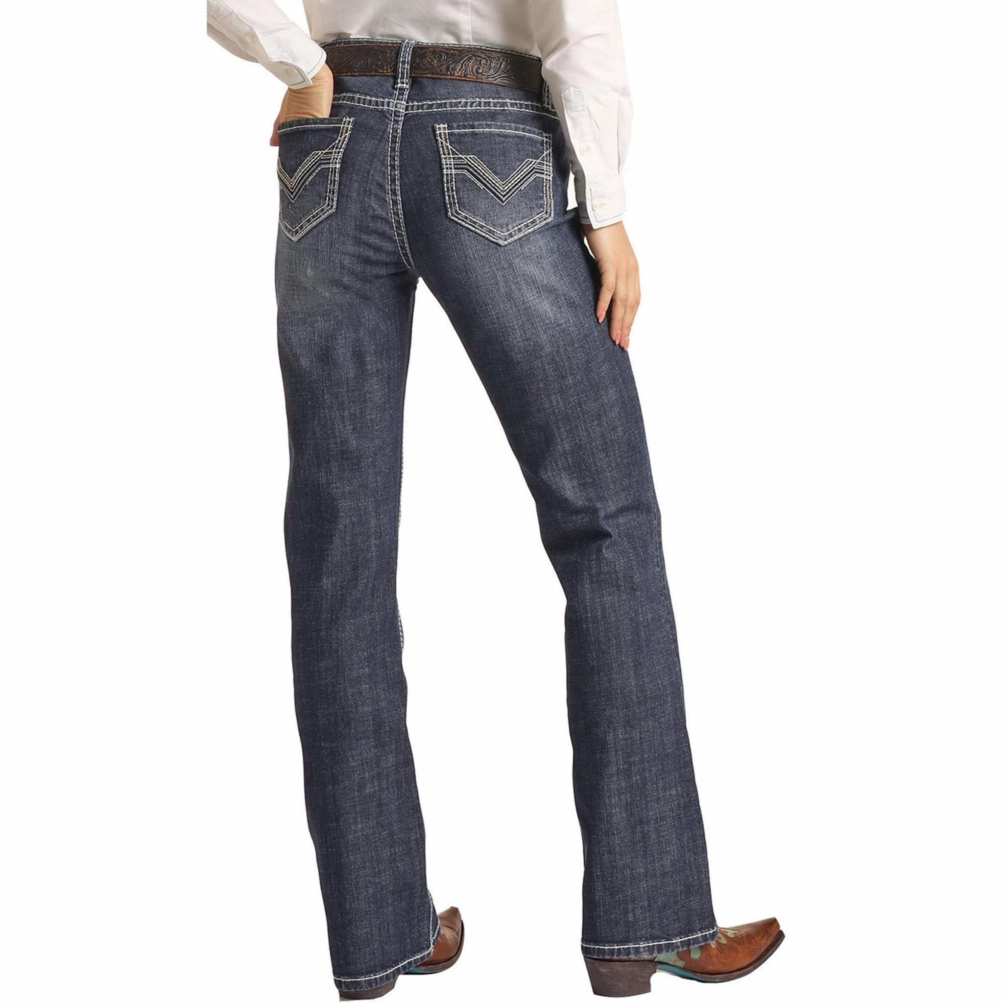 Festival Outfit Date Night Professional Wear Clean Base Rock & Roll Cowgirl Raised Denim Embroidery Jeans