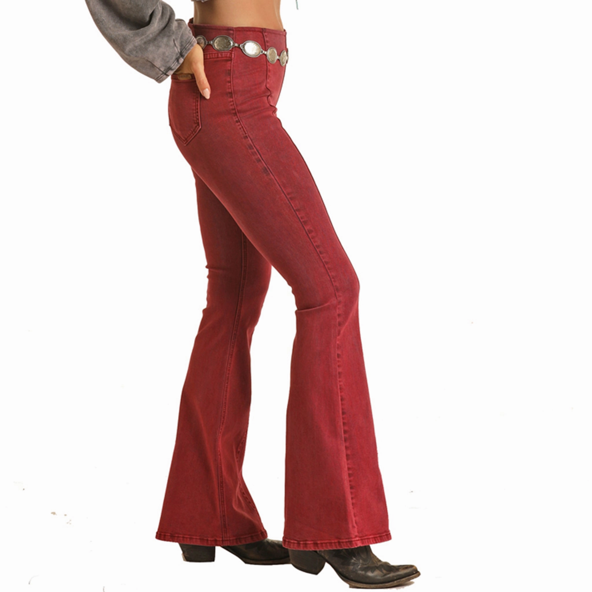 Rock & Roll Cowgirl Windsor Wine Flare Jean Minimalist Style Chill Outfit