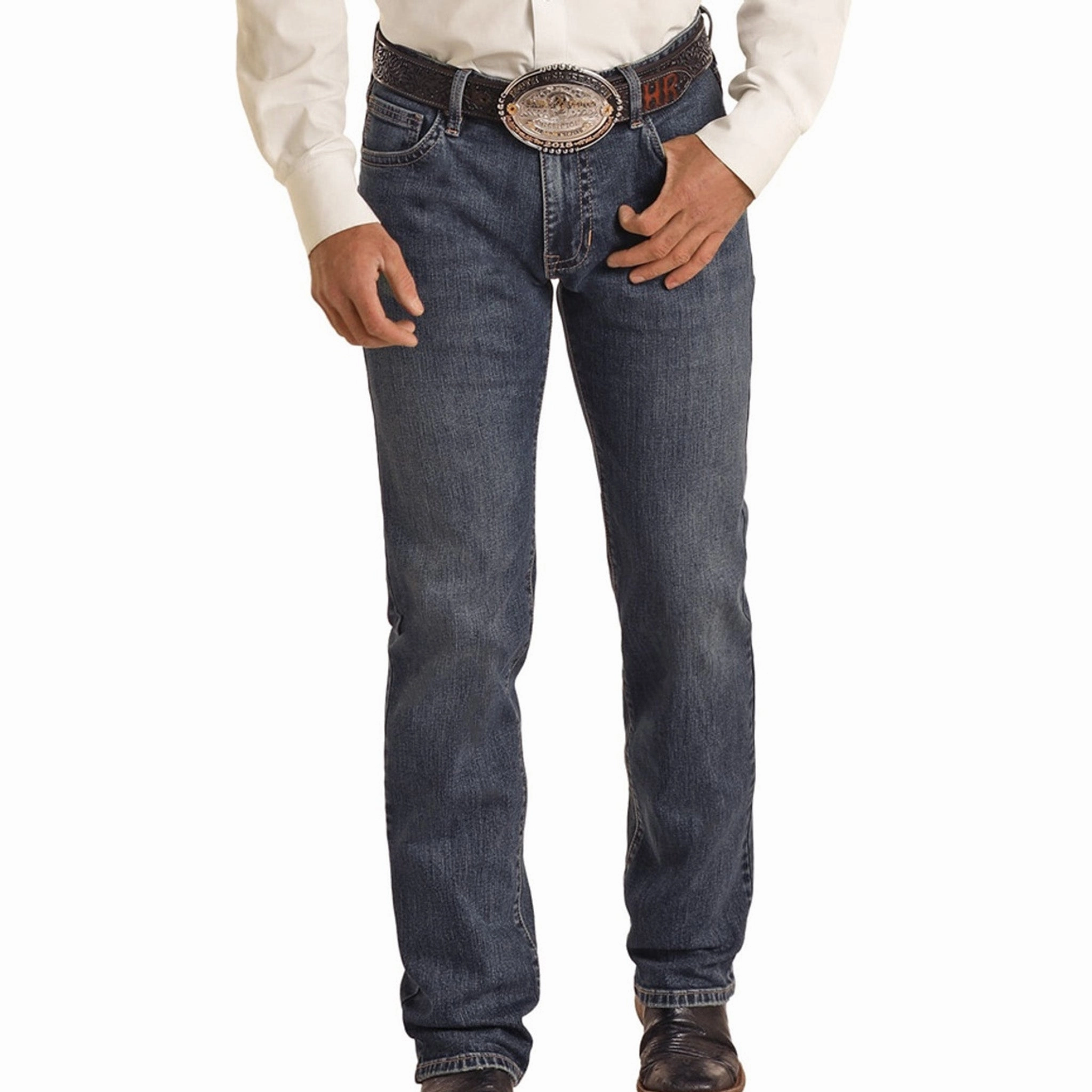 Street Approved Laidback Style Rock & Roll Denim Men's Ivory Stitch Vintage Slim Straight Jeans