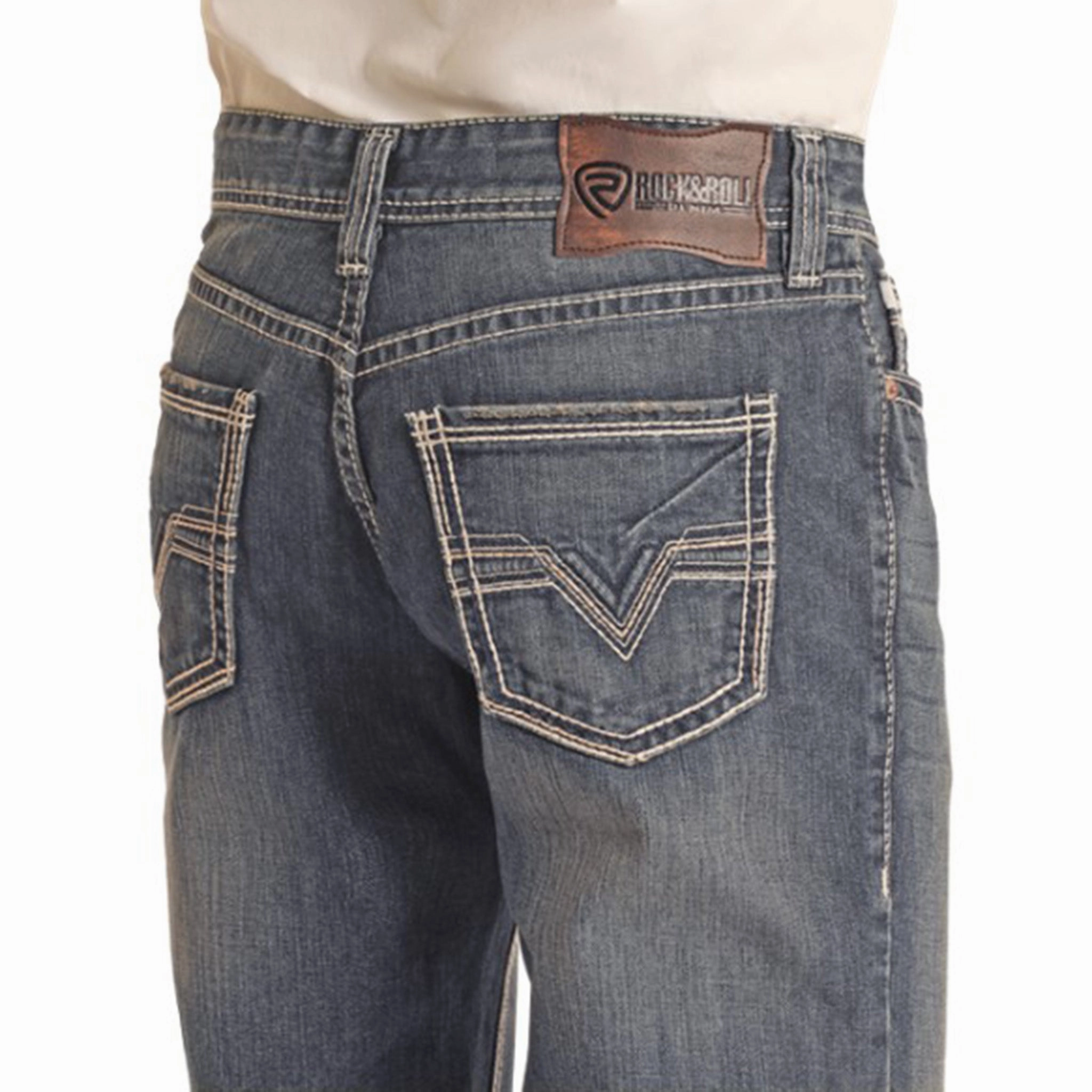 Rock & Roll Denim Men's Vintage Double Barrel Jeans Waterless Wash Technology
