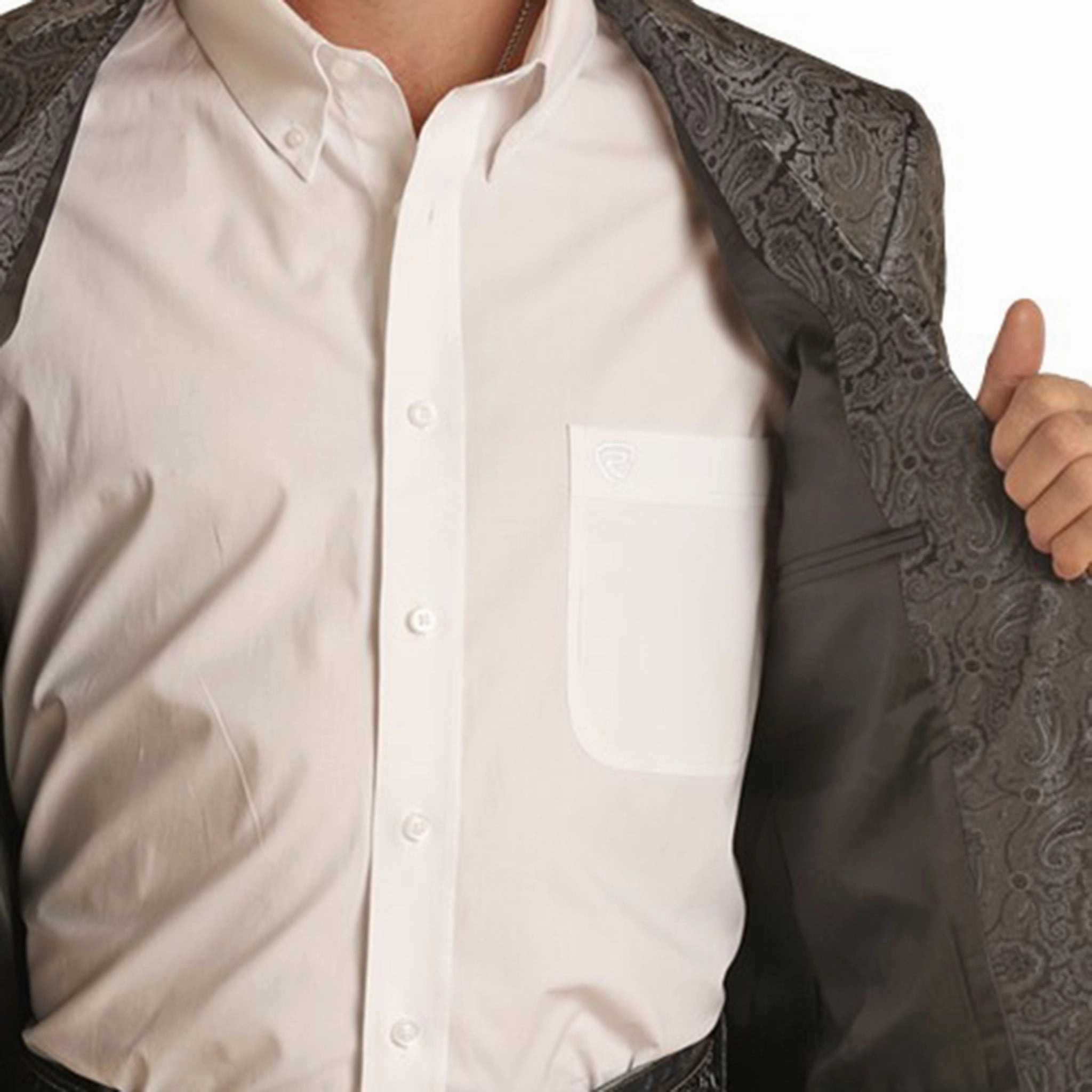 Rock & Roll Men's Black Jacquard Sports Coat WindResistant Coating