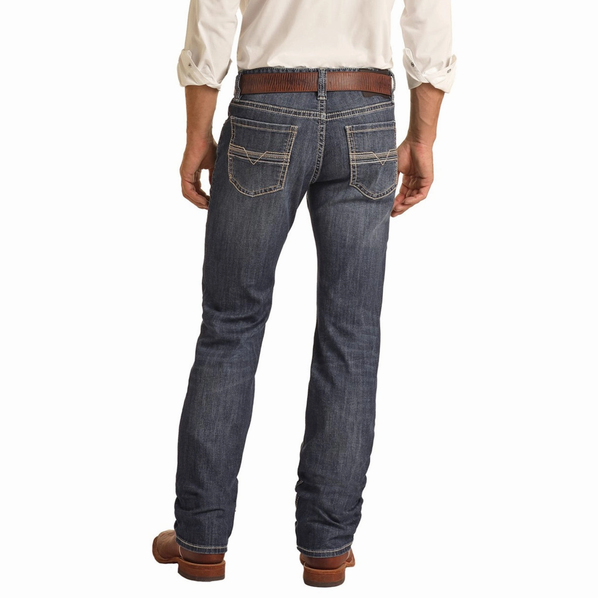 Weekend Wear Perfect Waistband Rock & Roll Men's Med Wash Straight Leg Jeans