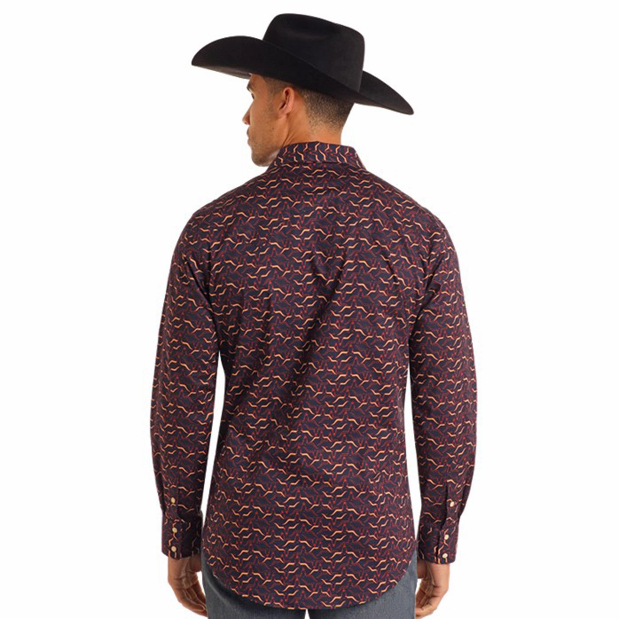 Rock & Roll Men's Pearl Snap Long Sleeve Chic Layer