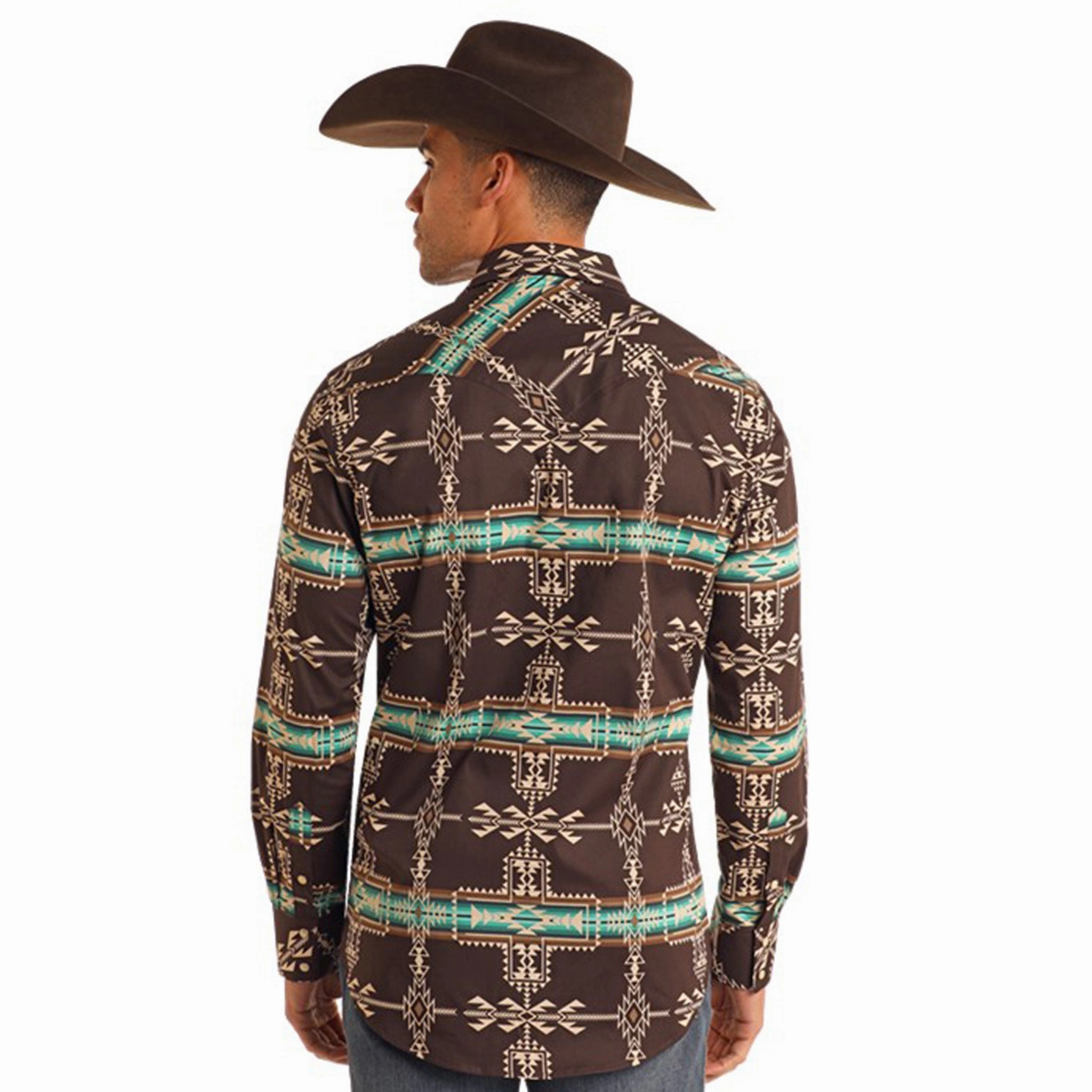 adult clothing Reinforced Elasticity Rock & Roll Men's Pearl Snap Long Sleeve