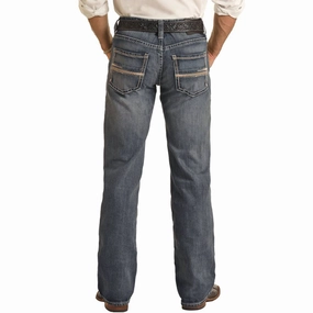 Youth Style Student Outfit Wardrobe Staple Rock & Roll Men's Pistol Straight Med Vintage Jean