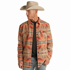 Shock Absorbent Padding All Weather Performance Rock & Roll Men's Tan Aztec Shacket