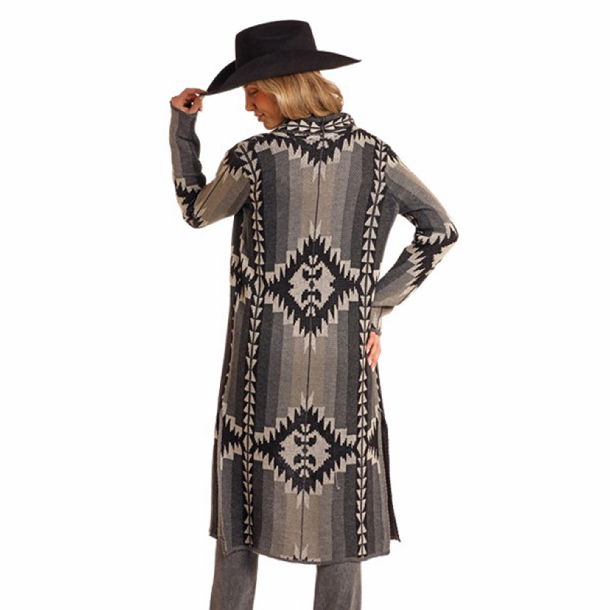 Chill Commute Fit Rock & Roll Women's Aztec Cardigan Duster