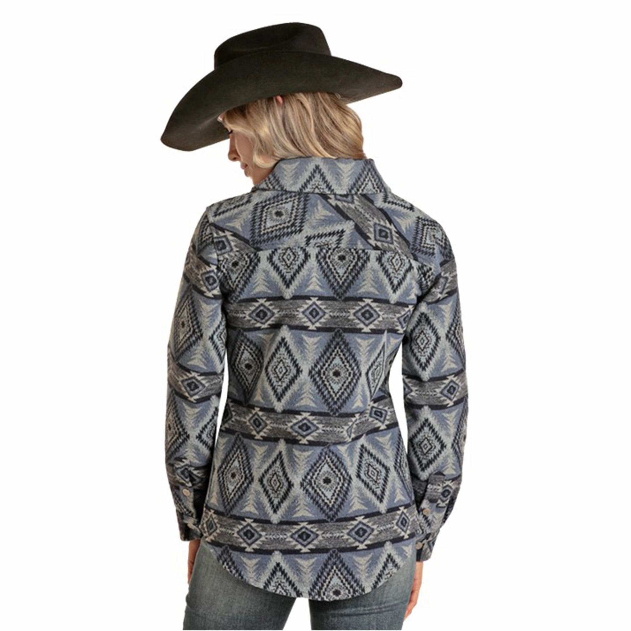 Rock & Roll Women's Aztec Wool Shacket Comfy Layers