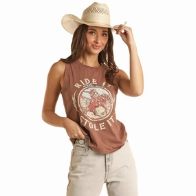 UVProtection Rock & Roll Women's Brown Ride It Tank