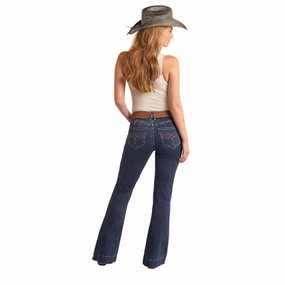 Casual Days Tailored Silhouette Rock & Roll Women's Dark Boot Stitch Trouser