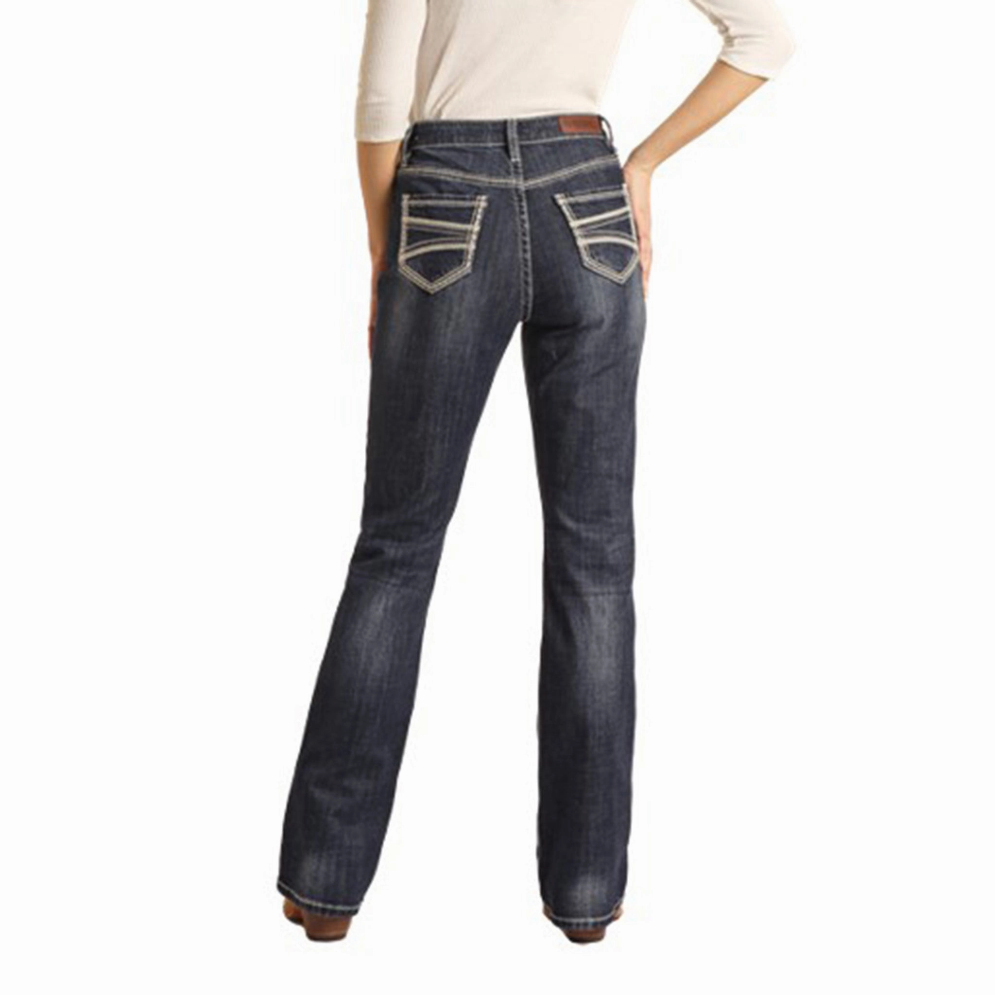 Street Appeal Rock & Roll Women's Dark Vintage High Rise Bootcut Jeans