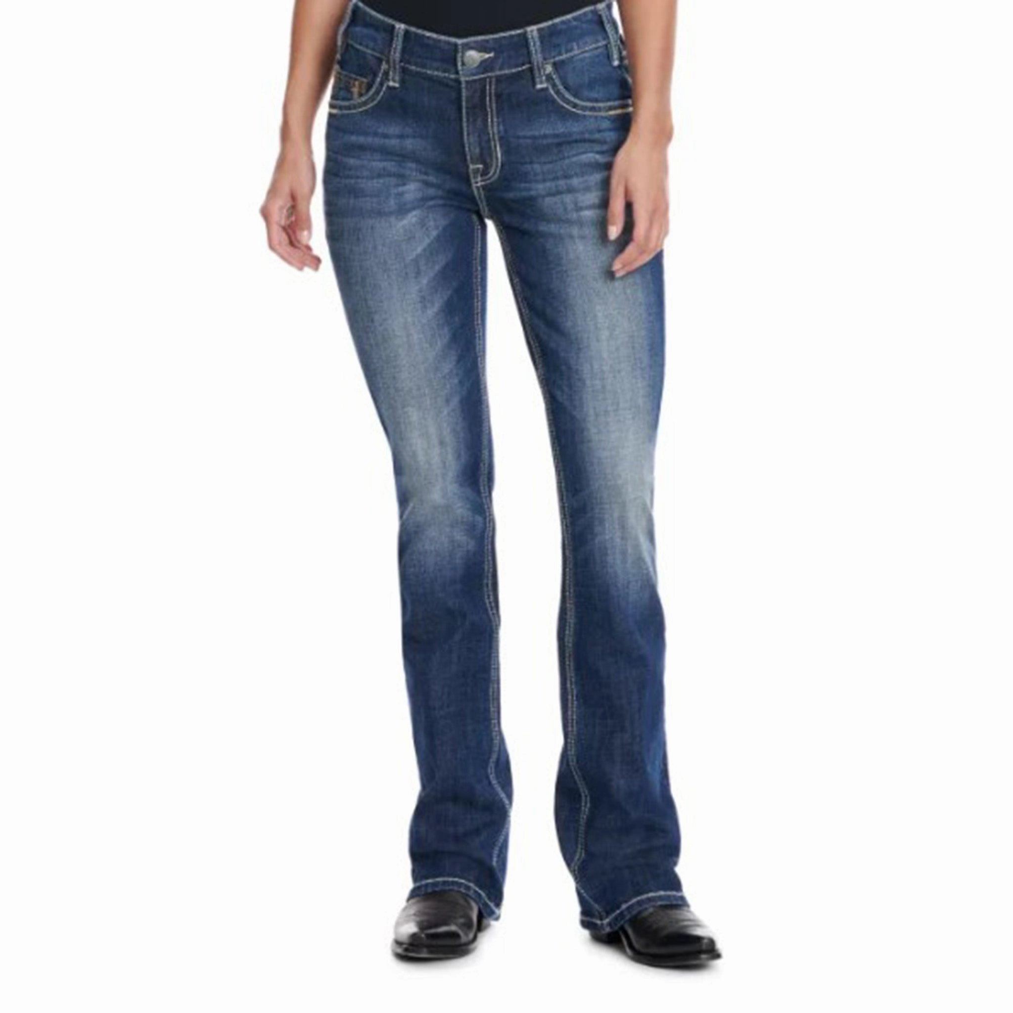 Durable Build Rock & Roll Women's Med Wash Riding Denim