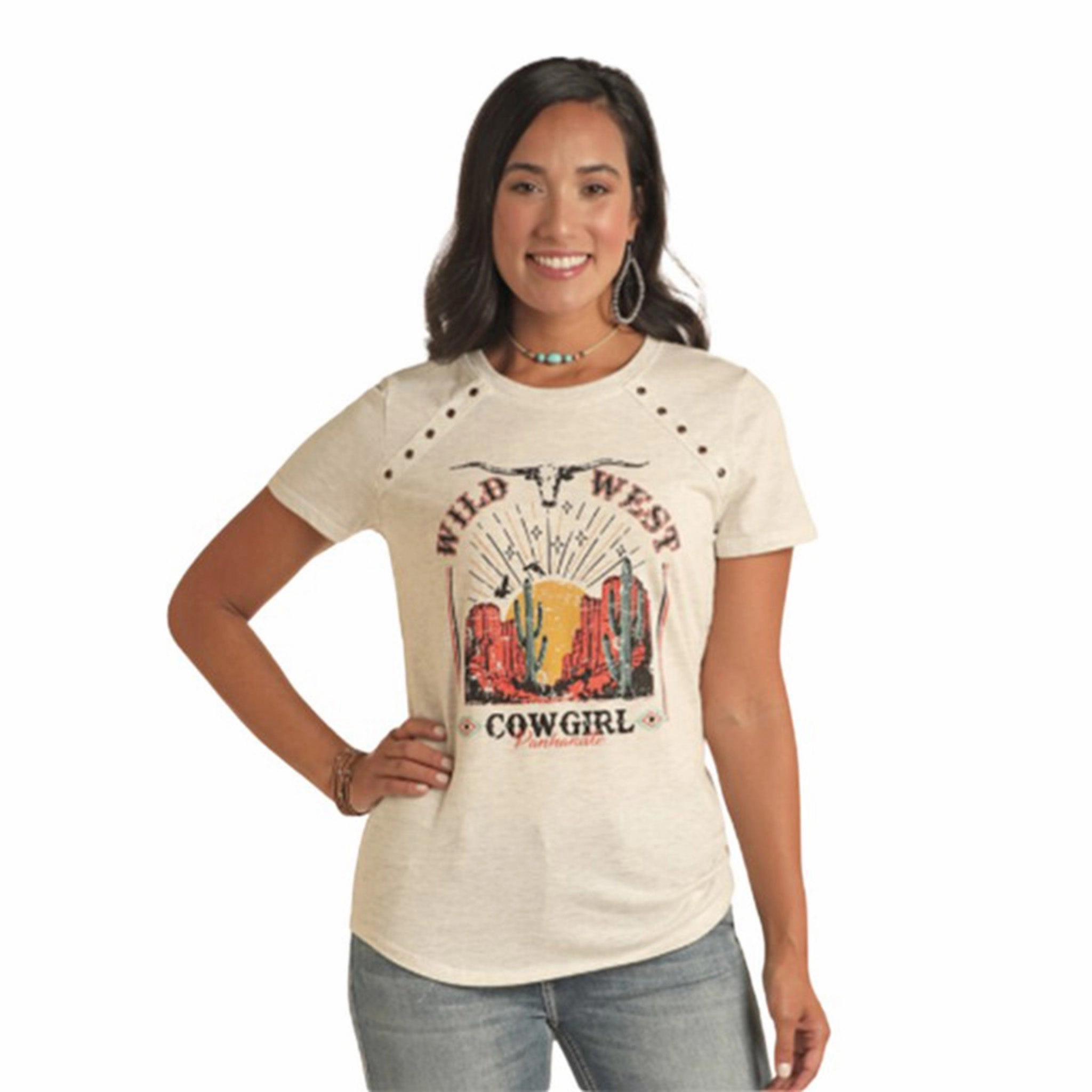 Rock & Roll Women's Wild West Cowgirl Tee Quick-Dry
