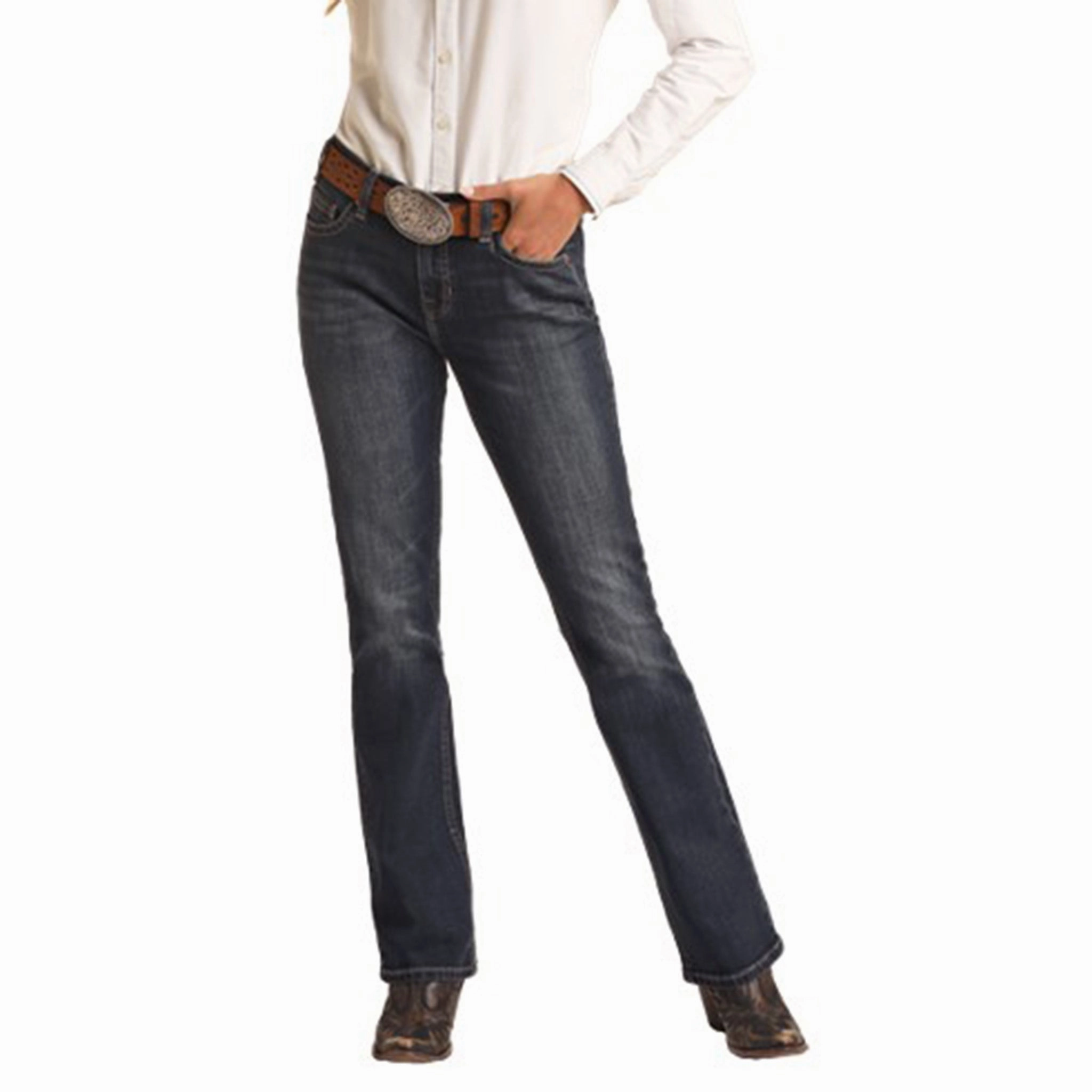 Rock and Roll Denim Women's Dark Wash Riding Denim Formal Adult Fashion