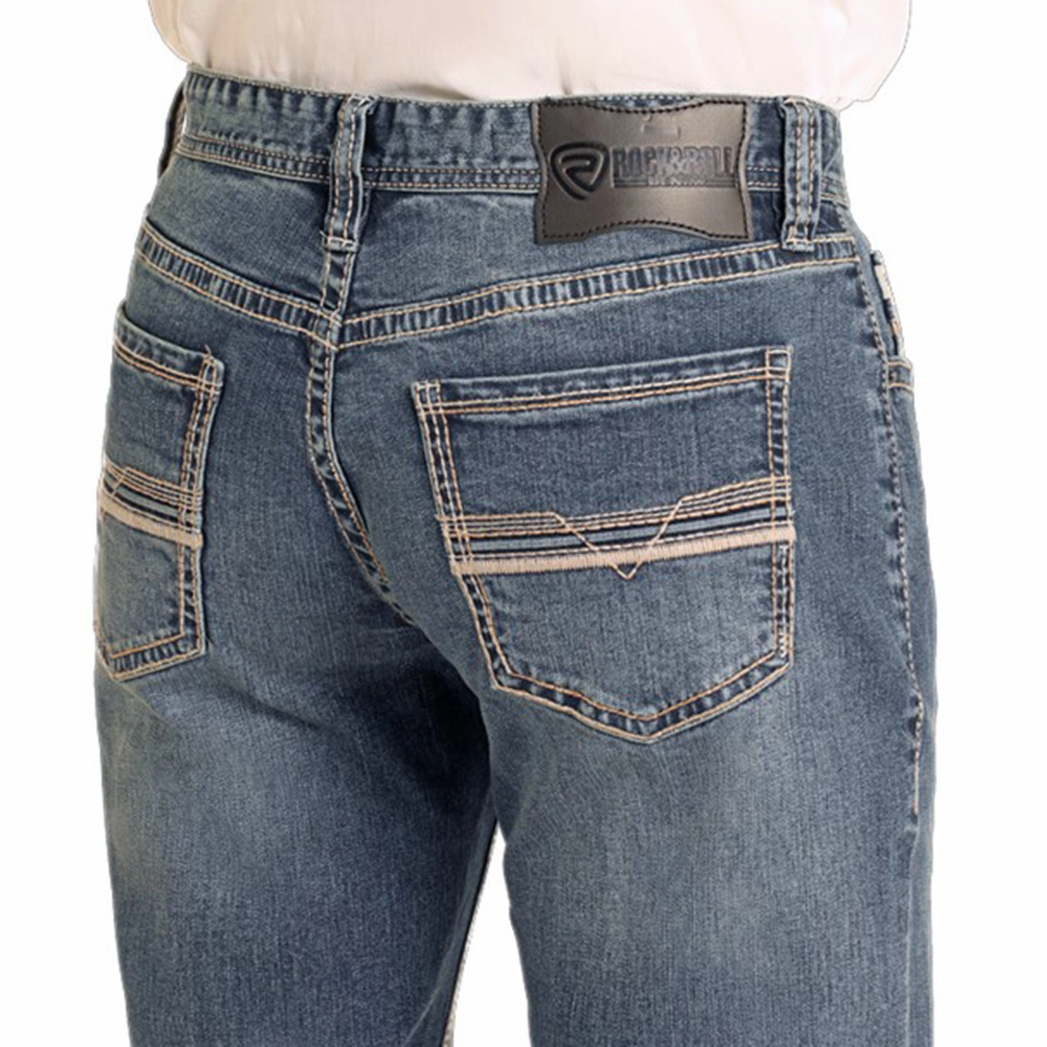 Soft Texture Family Style Elegant Rock and Roll Slim Fit Rope Stitch Straight Leg