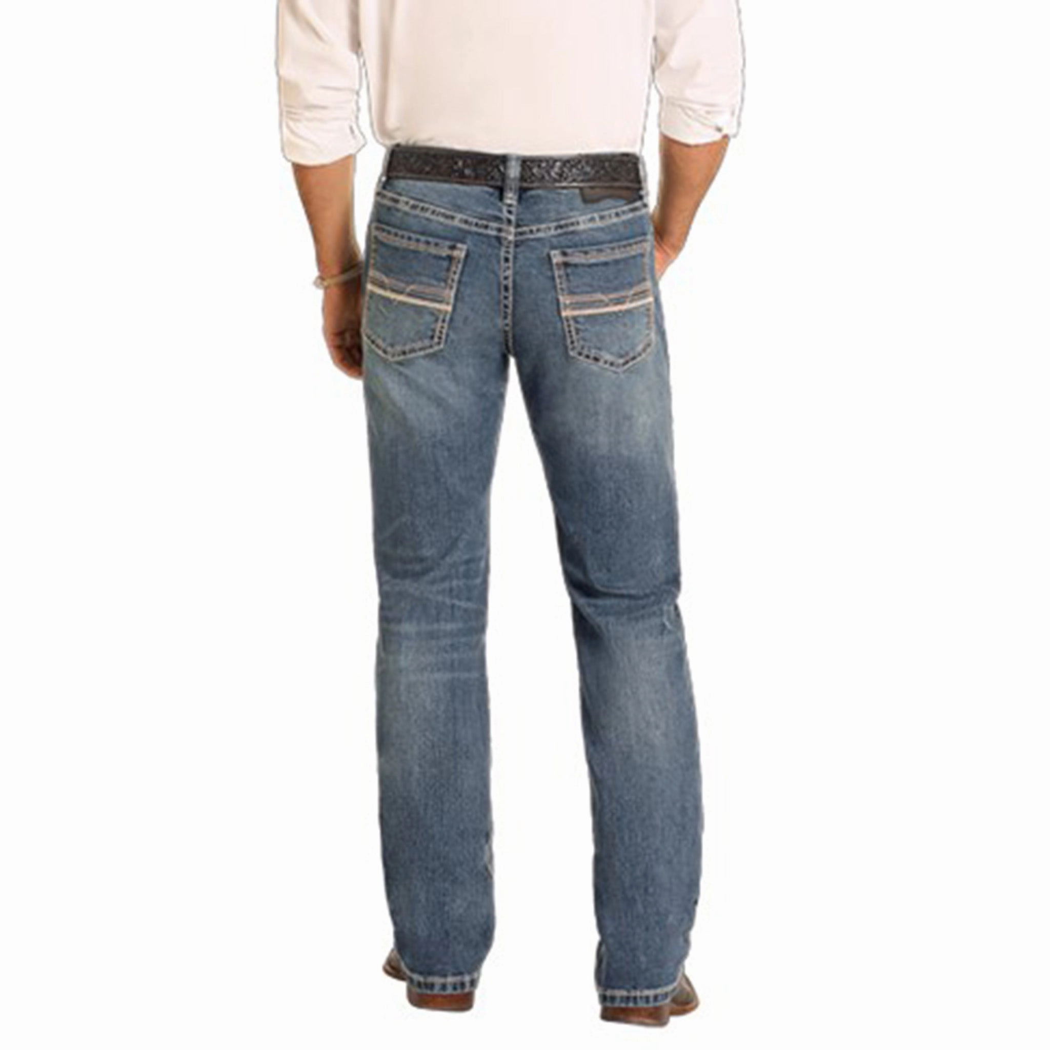 Clean Outfit Everyday Look Rock and Roll Slim Fit Rope Stitch Straight Leg