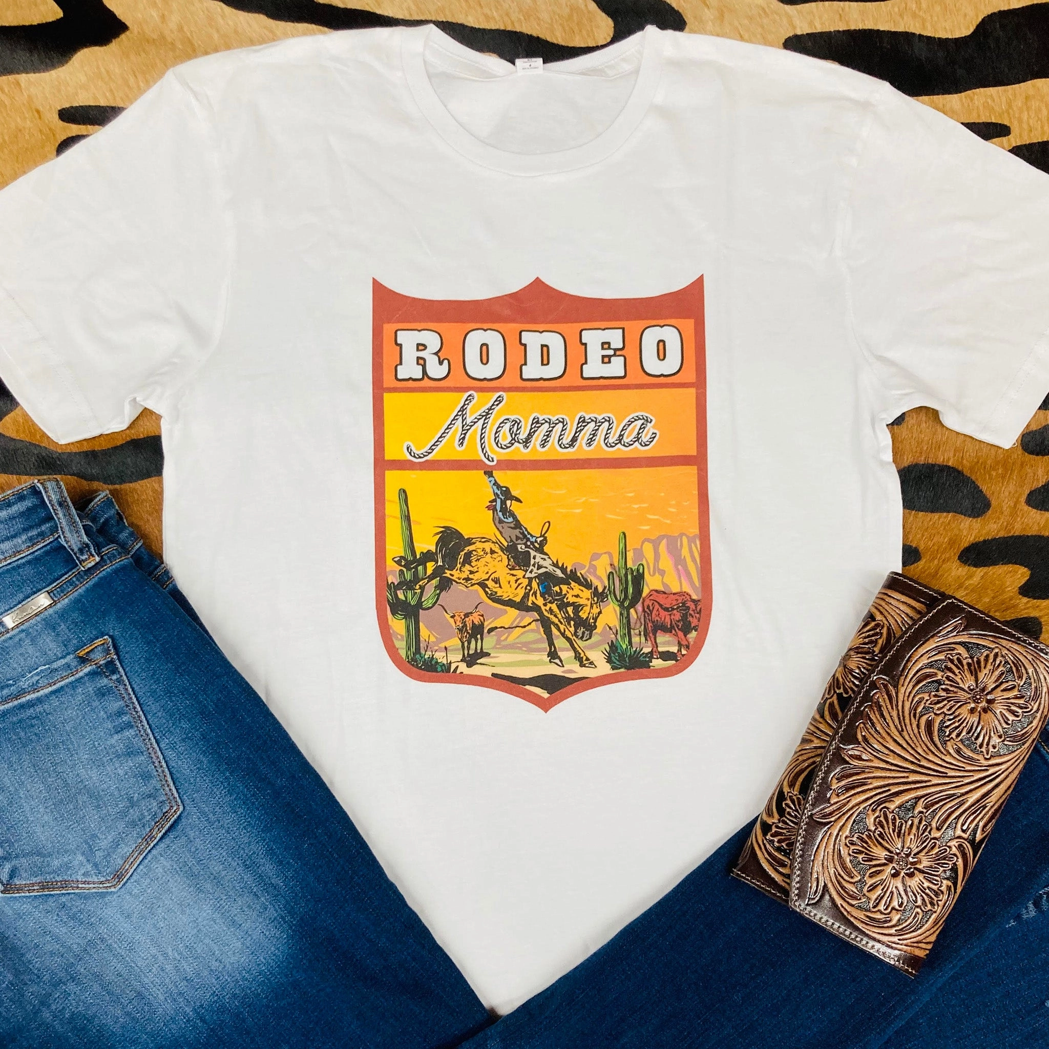 Rodeo Momma Tee EcoFriendly Dye AthleisureCompatible