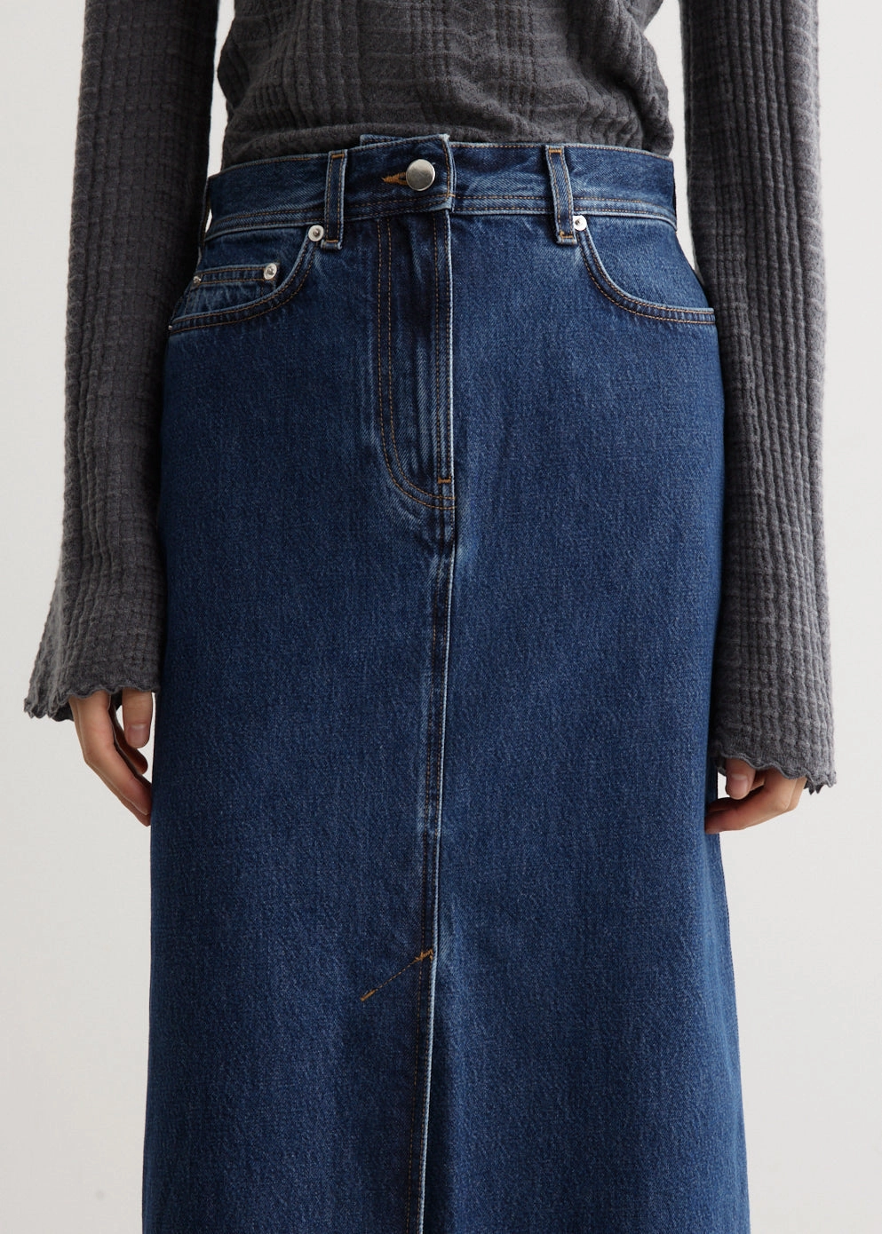 Rona Long Denim Skirt Travel Ease