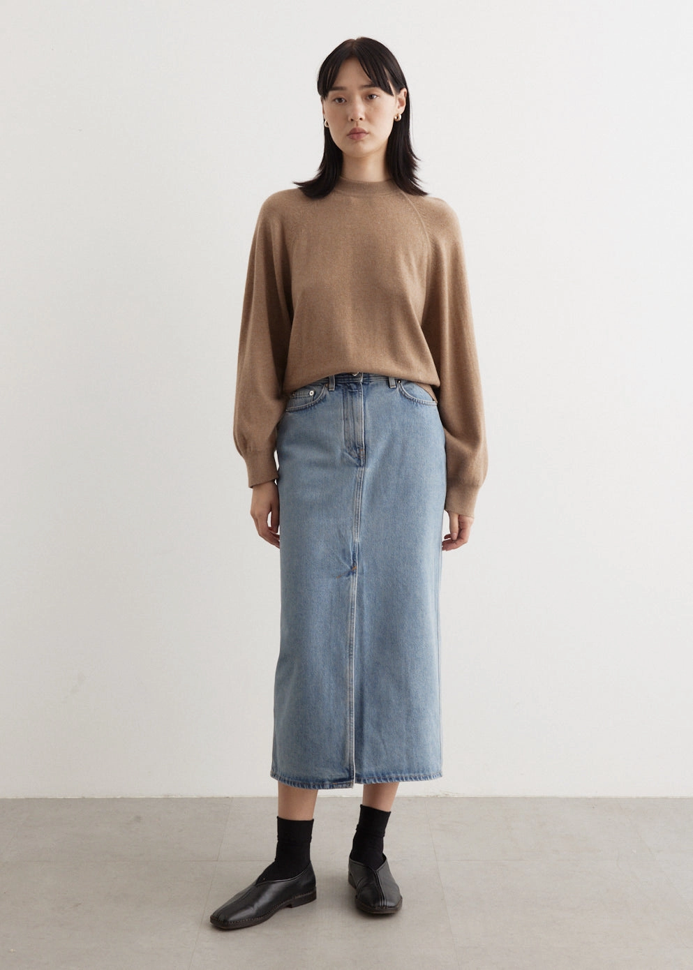 Rona Long Denim Skirt Low Impact Dye