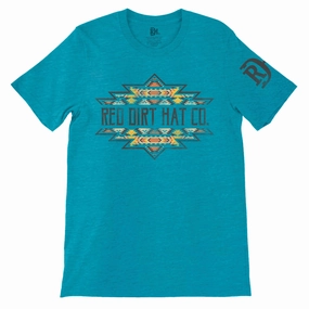 Boho chic Timeless Comfort Red Dirt Unisex Turquoise Aztec Logo Tee