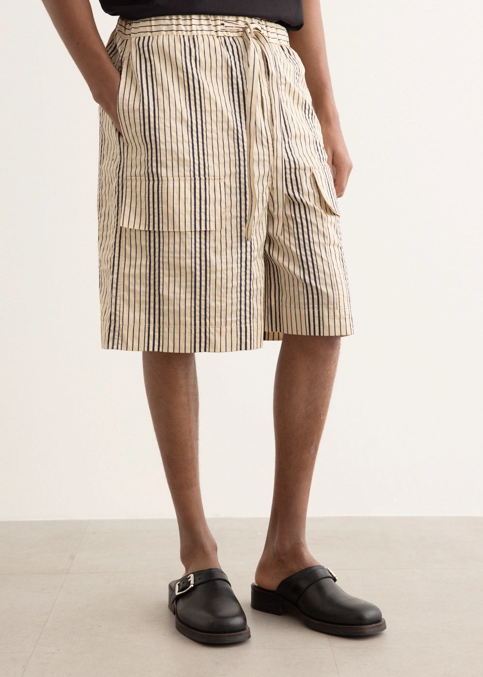 Rope Stripe Pocket Shorts stretchy design Quick Fit Performance