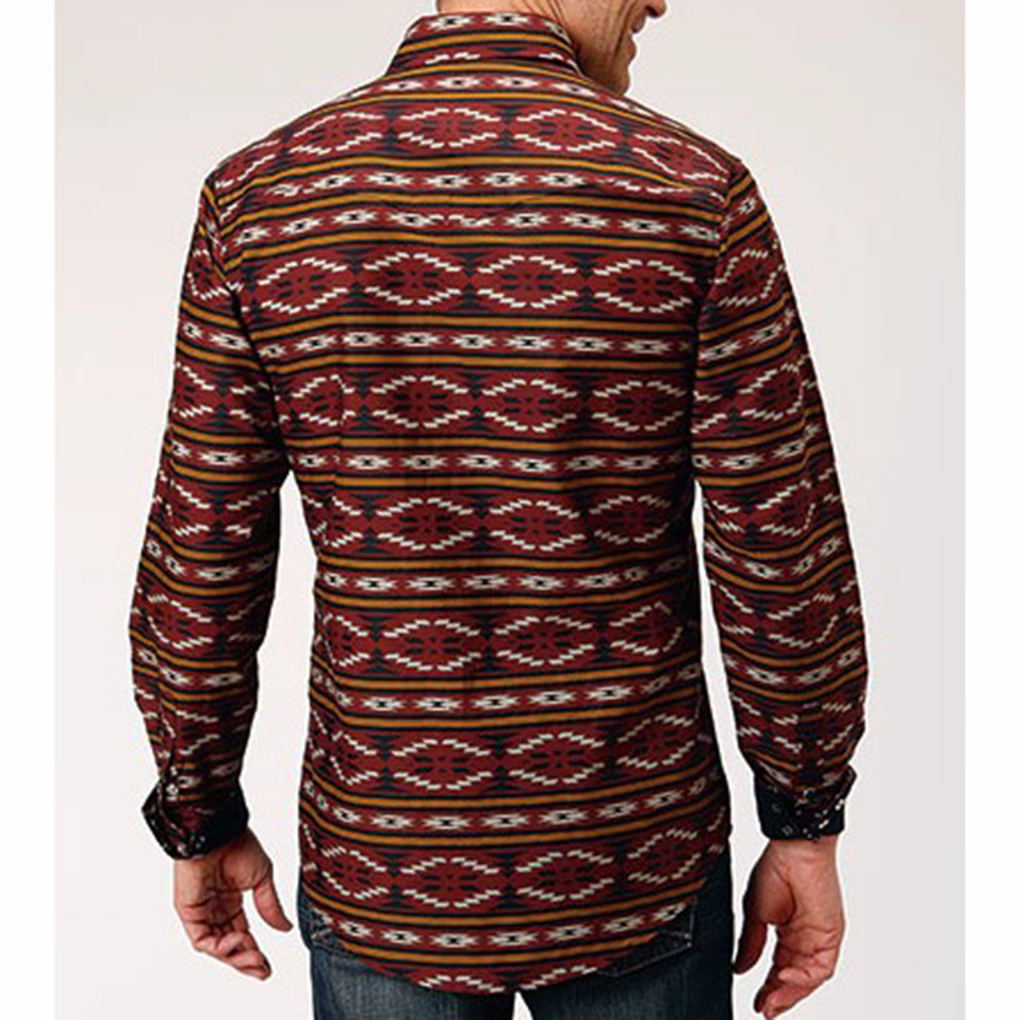 Sporty Appeal Roper Men's Red Aztec Print Shirt