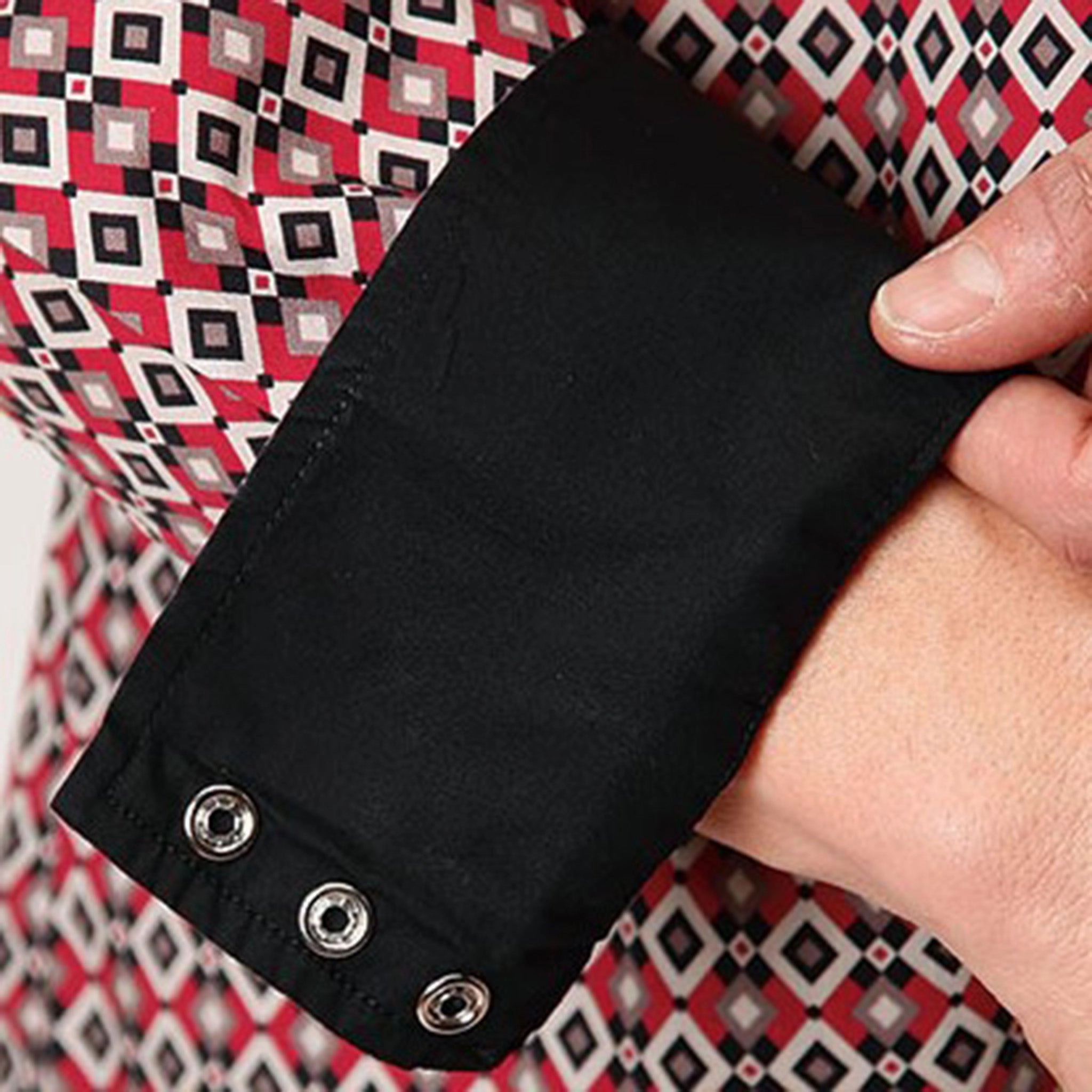 Roper Men's Red Diamond Print Shirt Everyday Look Minimalist Design