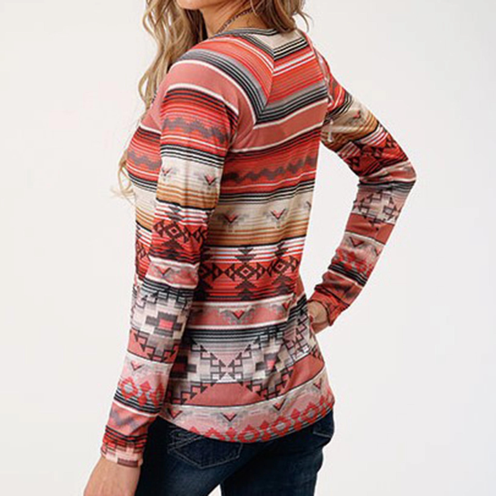 Roper Women's Multi Aztec Long Sleeve High Stretch Fabric AllClimateAdaptive