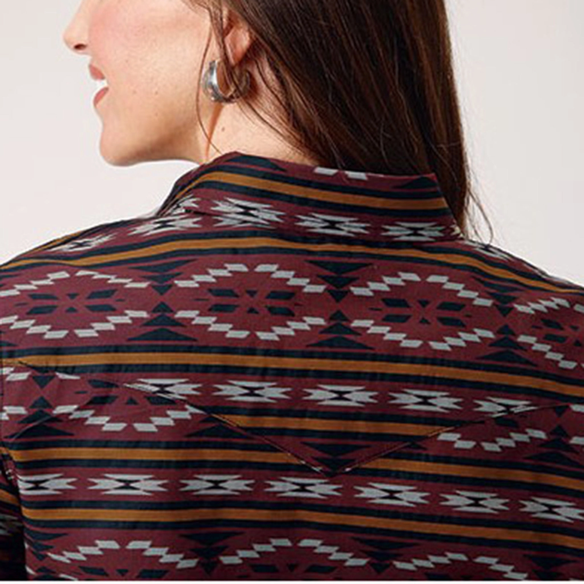 LayeredStyling Roper Women's Red Aztec Stripe Shirt