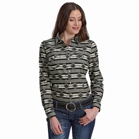 Roper Women's Santa Fe Aztec Long Sleeve Button Down ReinforcedShoulders Soft touch finish