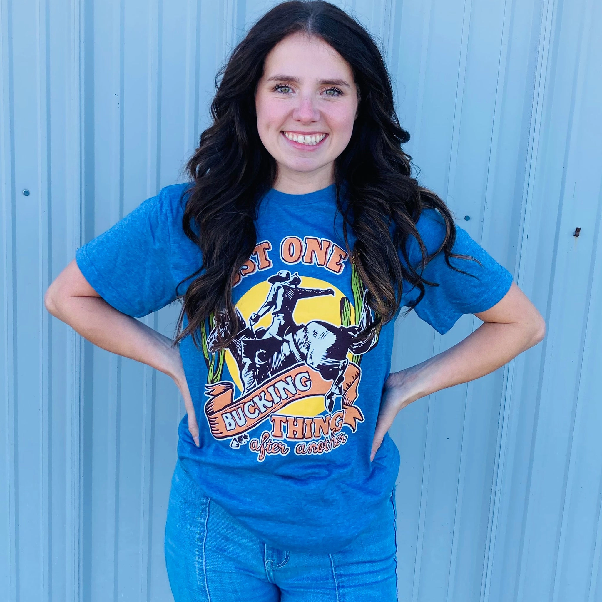 Rowdy Crowd Just One Bucking Thing After Another Tee Relaxed Sweatshirt