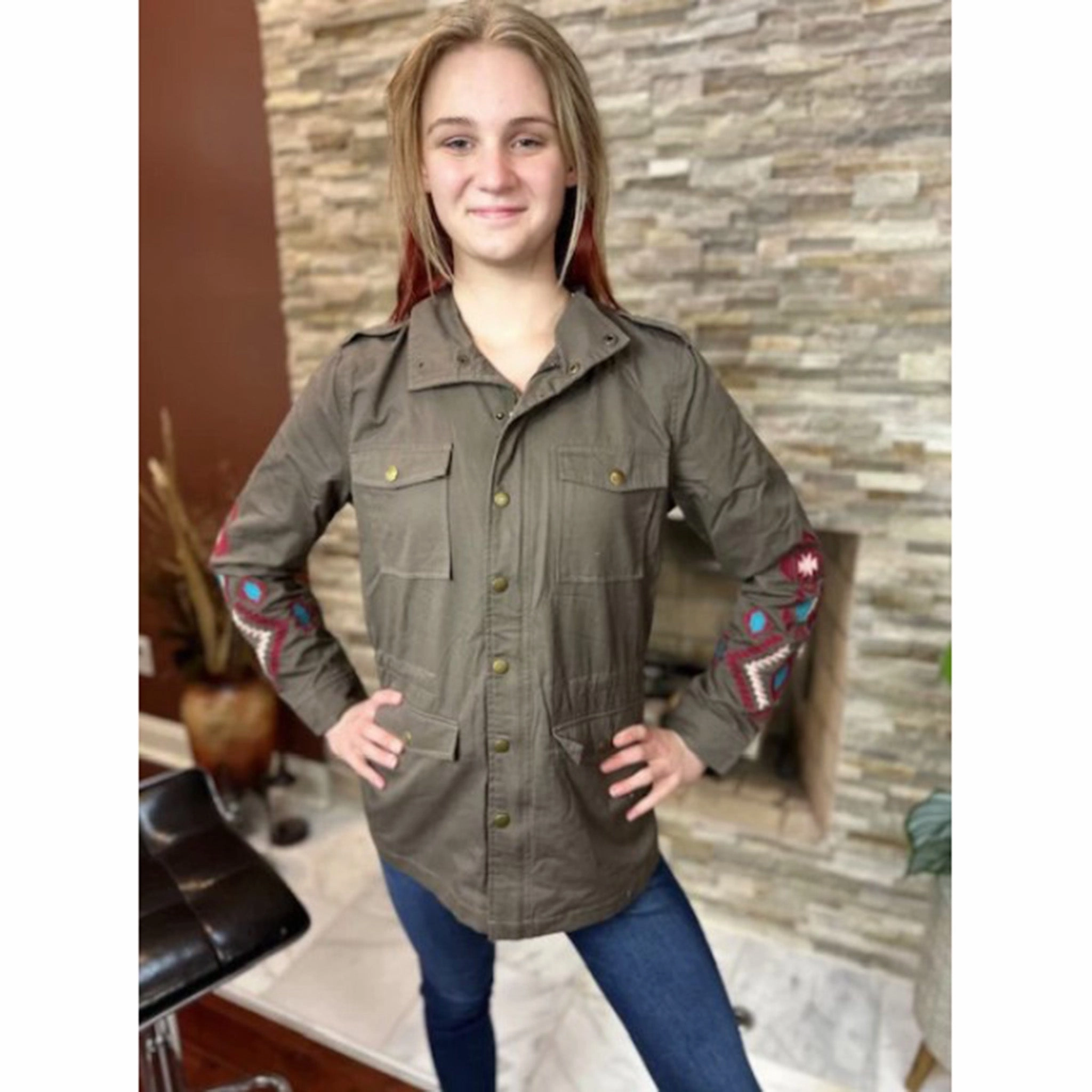 Fashion Event Daily Essential Montana Co Women's Brown & Pink Aztec Utility Jacket