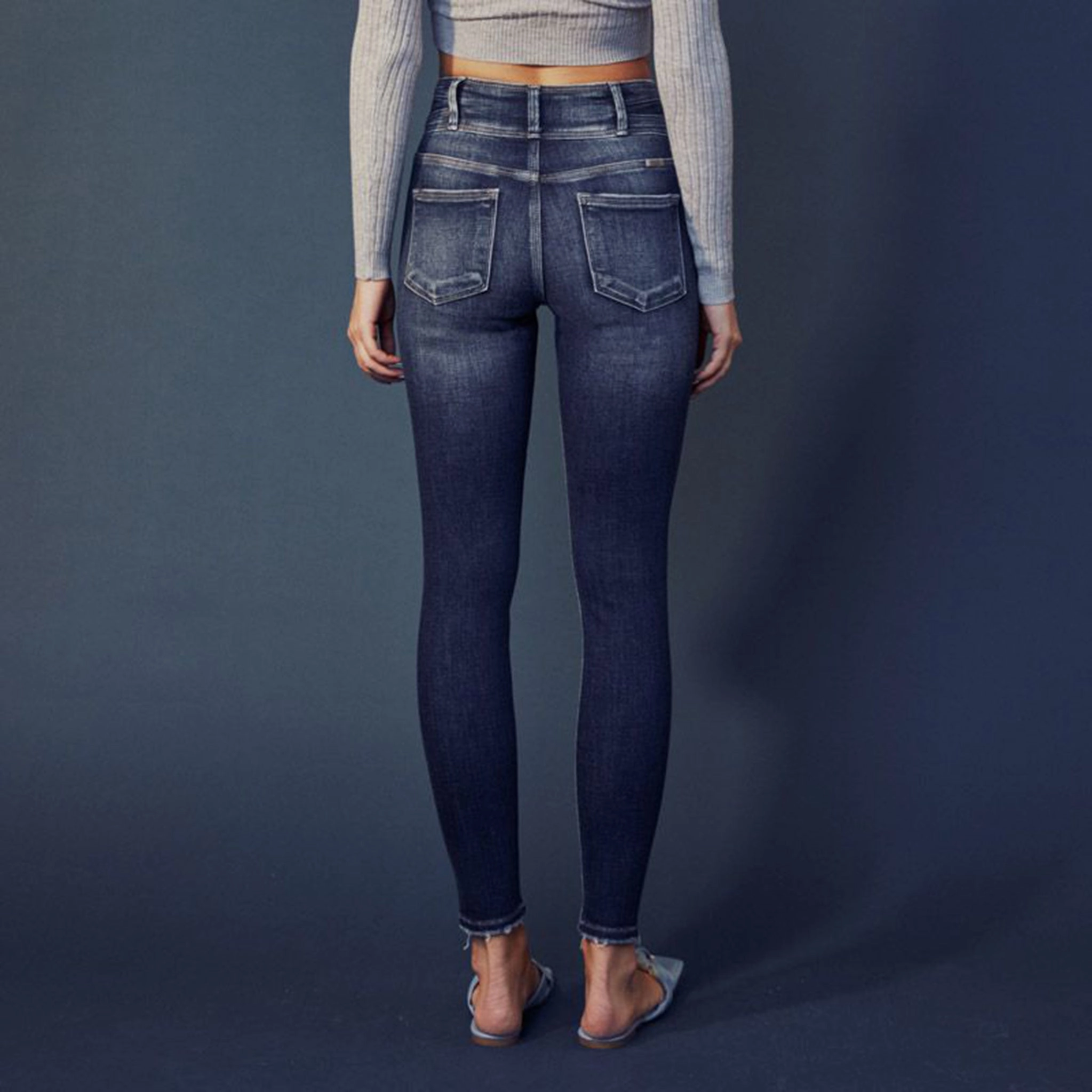 KanCan Double Button Skinny High Rise Street Basics