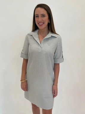 Ryan Collared Dress - Black Comfortable Waist Design