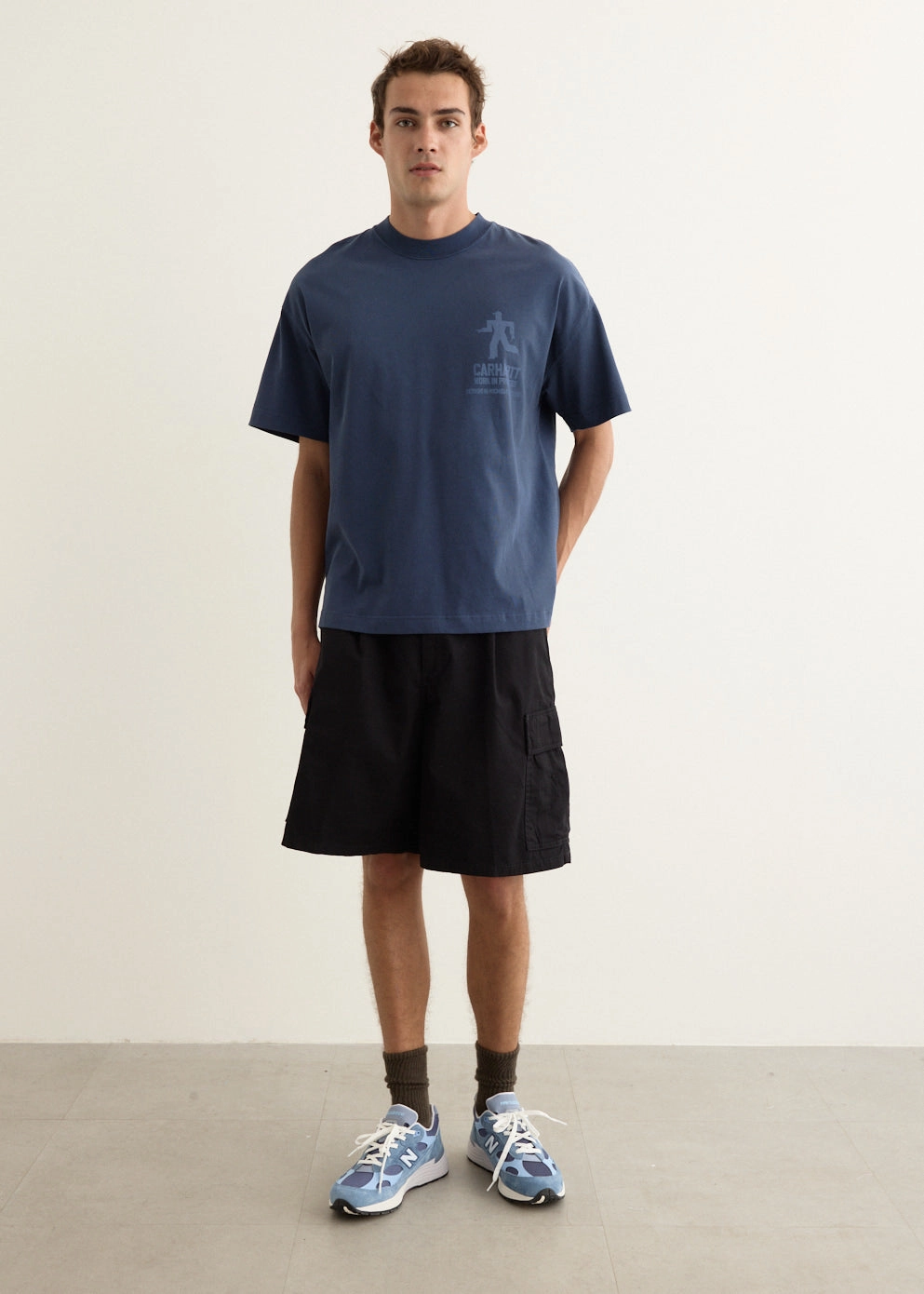 Flexible Collar Fur combination S/S Distance T-Shirt