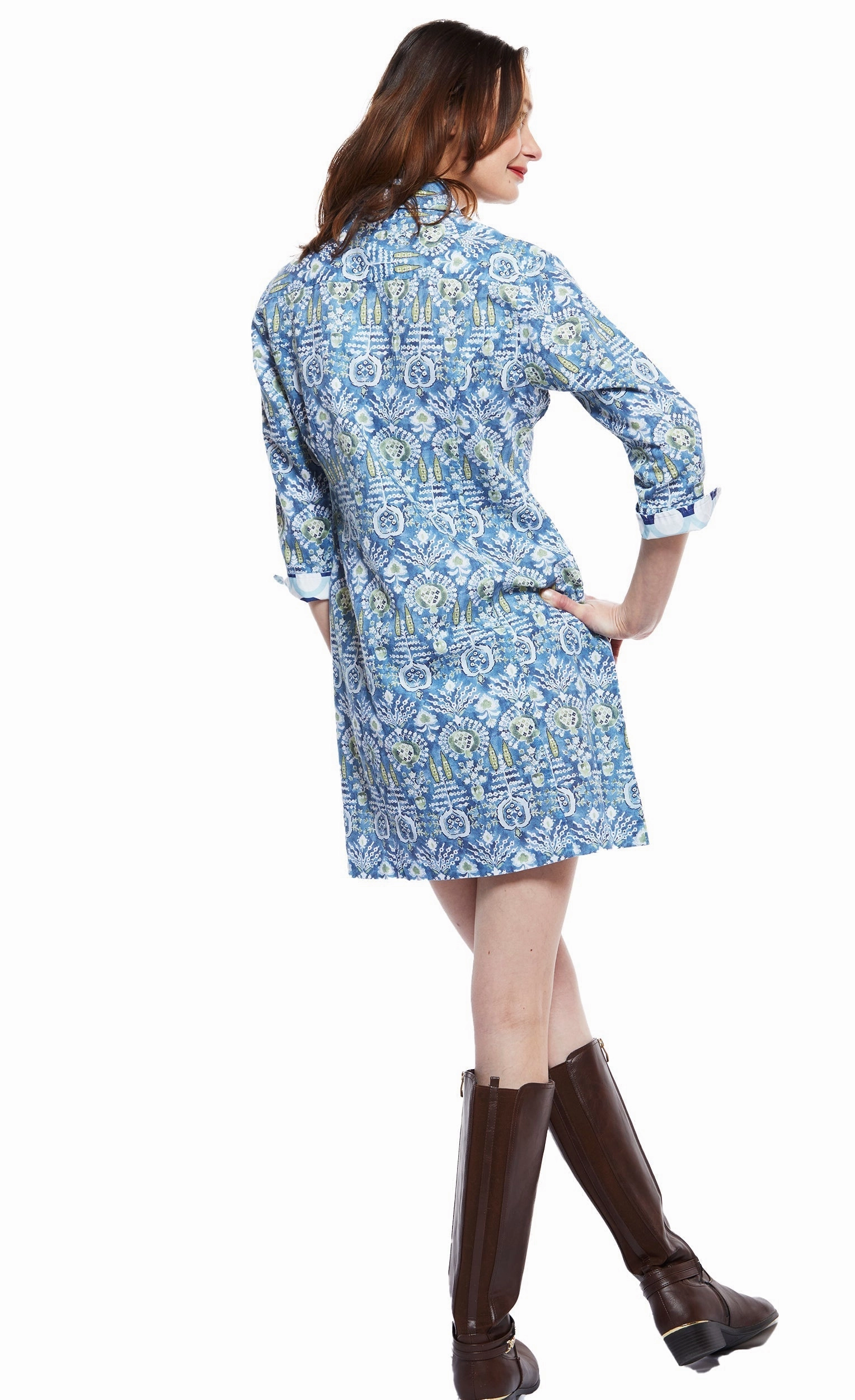 Sag Harbor Dress - Blue Kilim Print Natural Aesthetic Feminine Details