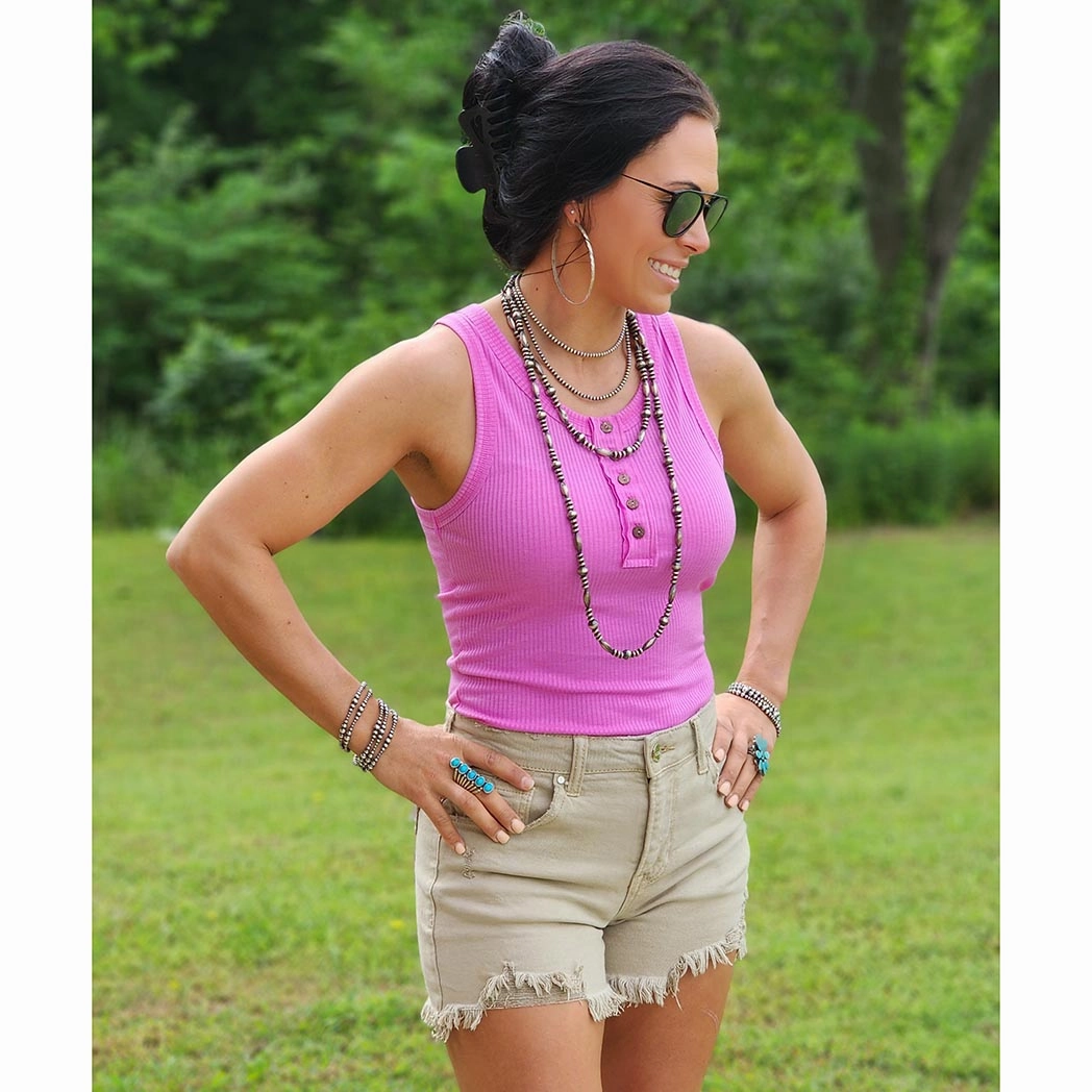 Style Blend Simple clothing Sand Medium Rise Distressed Shorts