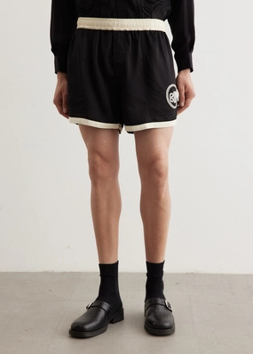 Satin Gym Shorts Fitness Ready low - rise