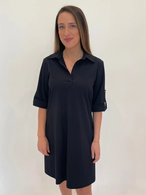 Flowing Design Polished Wear Ryan Tech Dress - Navy